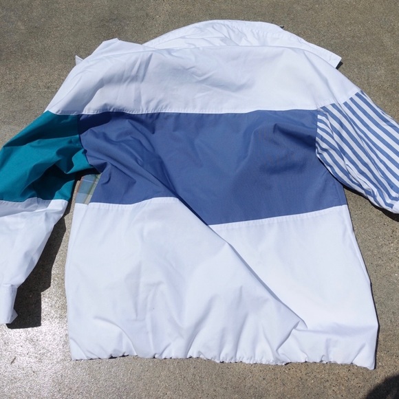 80s white multi print patchwork jacket - Picture 2 of 6